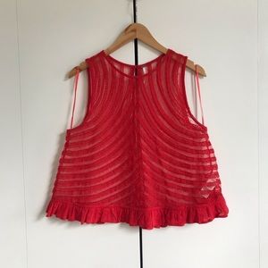 Free People Lace and Mesh Tank Top